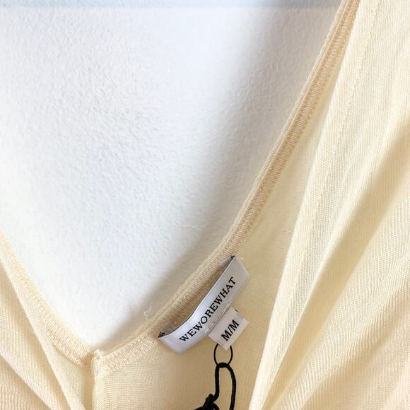 NWT WeWoreWhat Cutout T-Shirt Swimsuit Beach Cover-Up Dress Sheer Nude Medium - Picture 7 of 9